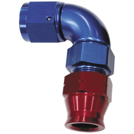 90° Tube to Female AN Adapter  BLUE/RED & SILVER