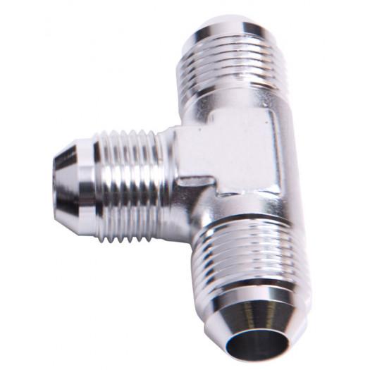 Male AN Stepped Flare Tee with 1/8" NPT Ports  BLUE SILVER