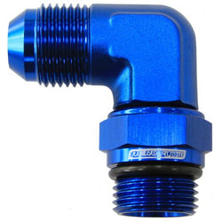 90° ORB Swivel to Male Flare Adapter - BLUE