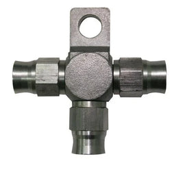 Stainless Steel Tee Block with Mount Tab -3AN - 0