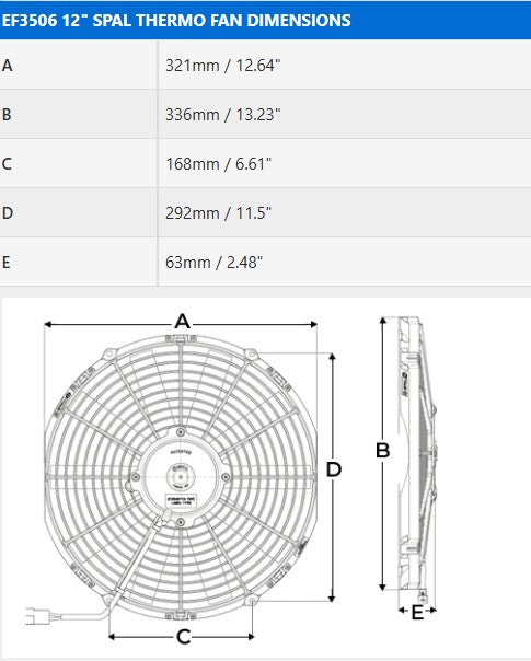 SPAL 12" STRAIGHT 12V PULLER FAN