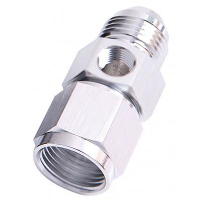 Straight Female to Male with 1/8" NPT Port   BLUE & SILVER