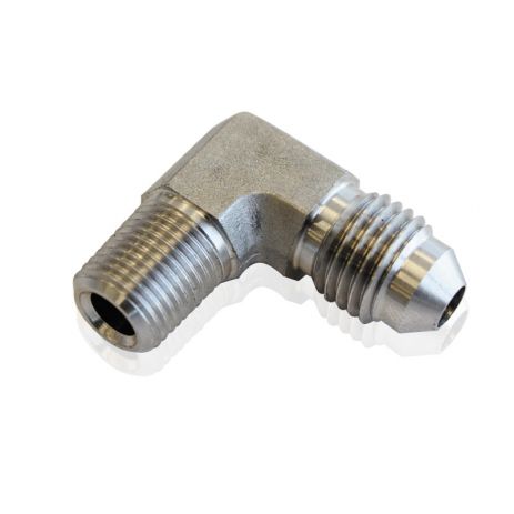 Stainless Steel 90° NPT Male to AN