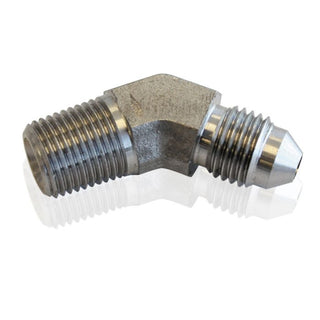 Stainless Steel 45° NPT Male to AN