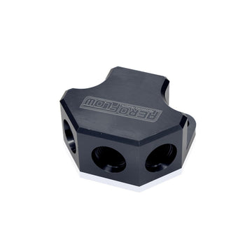 Billet 4 Port ORB Y-Block -BLACK