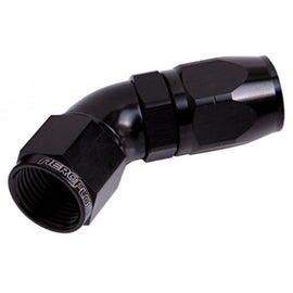550 Series Cutter One-Piece Full Flow Swivel 45° Hose End -6AN - Black