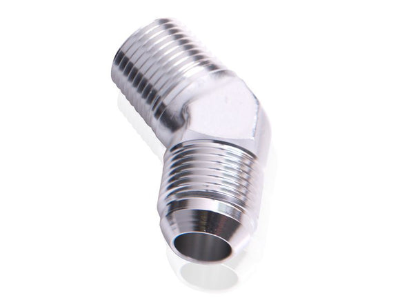 45° NPT to Male Flare Adapter - SILVER