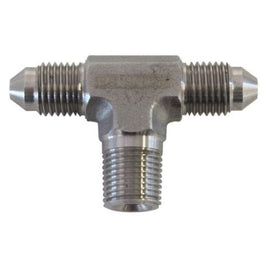 Tee with NPT On Side 1/8" to -3AN Stainless Steel