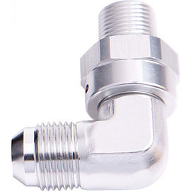 90° NPT Swivel to Male AN Flare Adapter - SILVER
