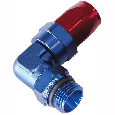 90° ORB Taper Swivel Hose End  BLUE/RED